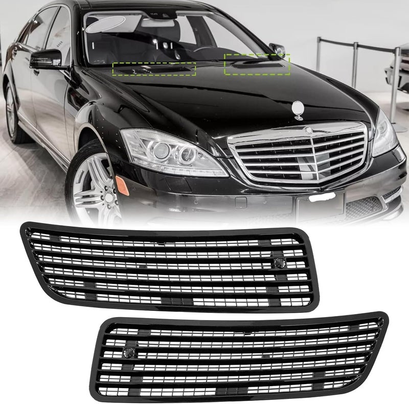 MATMACRO Left Right Front Hood Bonnet Grill Vent For Mercedes Benz W221 S550 Hood Air Vent Grille Cover 2007-2013 2218800205 2218800305 - Image 1